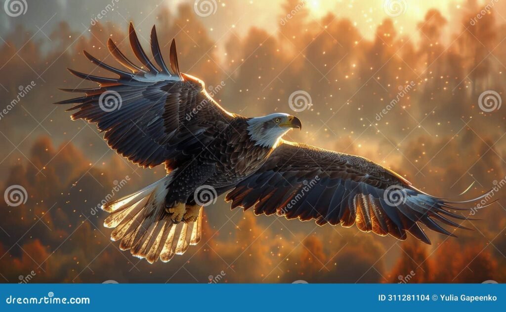 aguila volando majestuosamente en el cielo