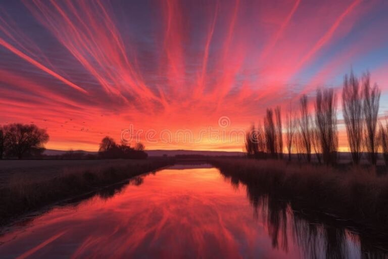 amanecer radiante sobre un paisaje sereno