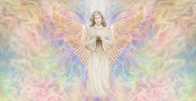 angel guardian en un fondo sereno