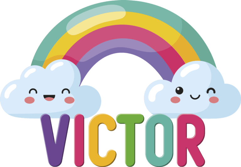 bebe arcoiris con nombres coloridos