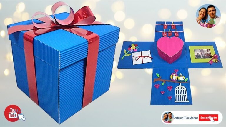 caja de regalo decorada con sorpresas