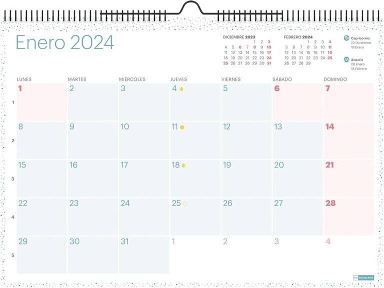 calendario con un dia extra resaltado