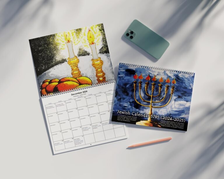 calendario judio con simbolos culturales