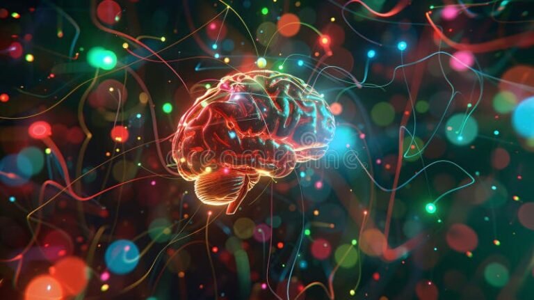 cerebro humano con conexiones neuronales iluminadas