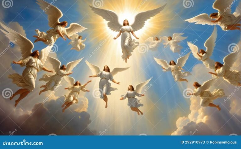 De qué trata la expresión 'Gloria en lo alto' y su significado 4 cielo estrellado con angeles en vuelo