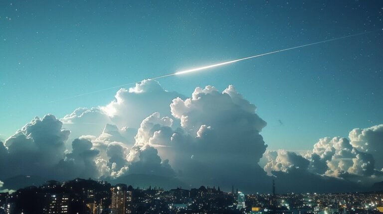 cielo estrellado con objeto volador misterioso