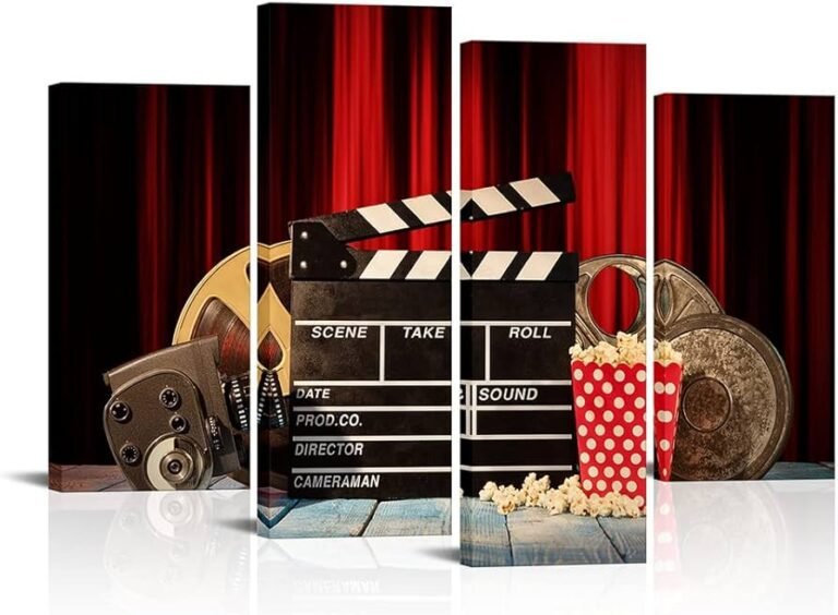 cine clasico con proyector y palomitas