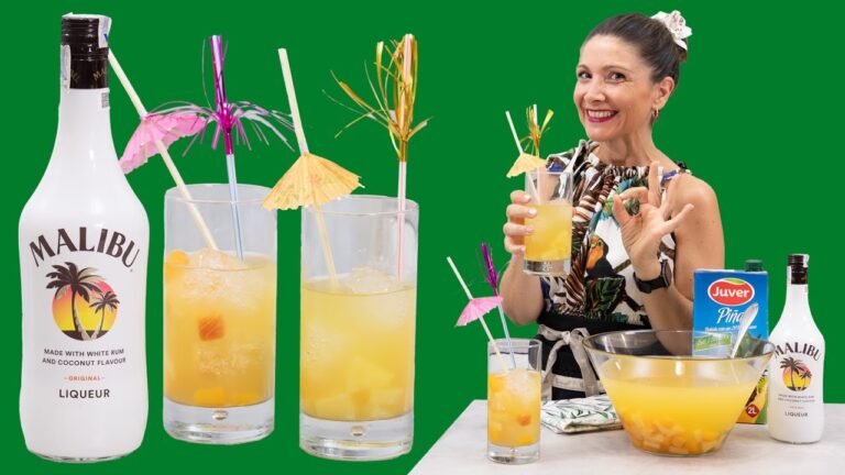 Con qué se puede tomar Malibu para disfrutar su sabor 17 coctel tropical con malibu y pina