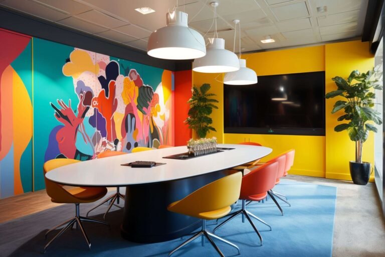 colores vibrantes en un entorno de trabajo