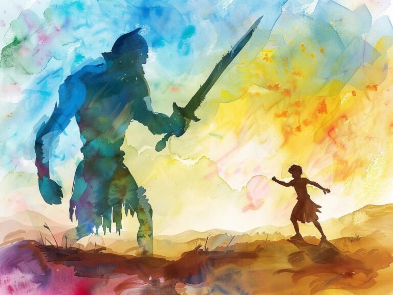 De qué trata la historia de David y Goliat para niños 2 david enfrentando a goliat en el campo