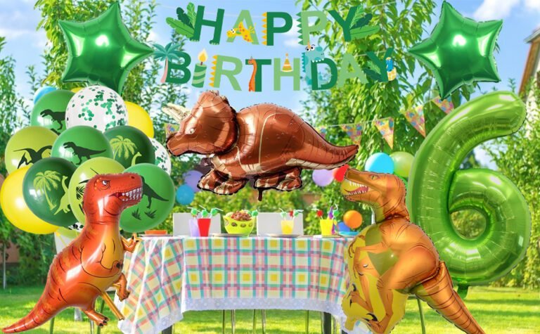 Qué ideas creativas hay para una fiesta temática de dinosaurios bebés 23 decoracion con dinosaurios de colores brillantes