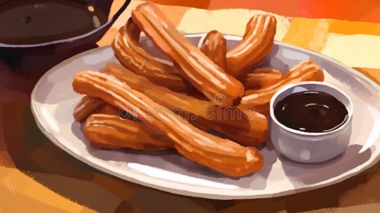deliciosos churros recien fritos en un plato