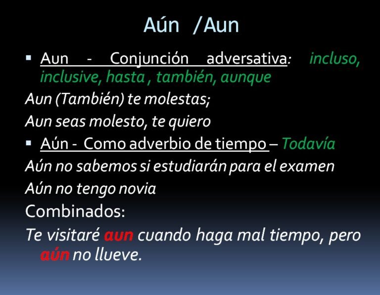 diferencia entre aun y aun