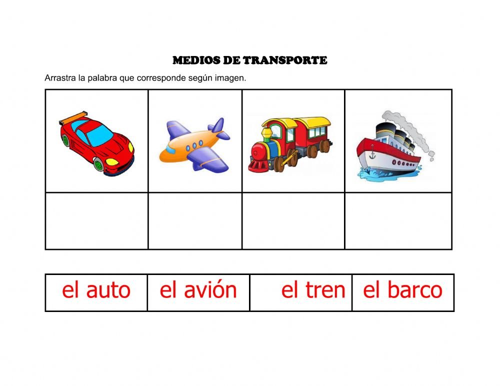 Qué medios de transporte comienzan con la letra P
