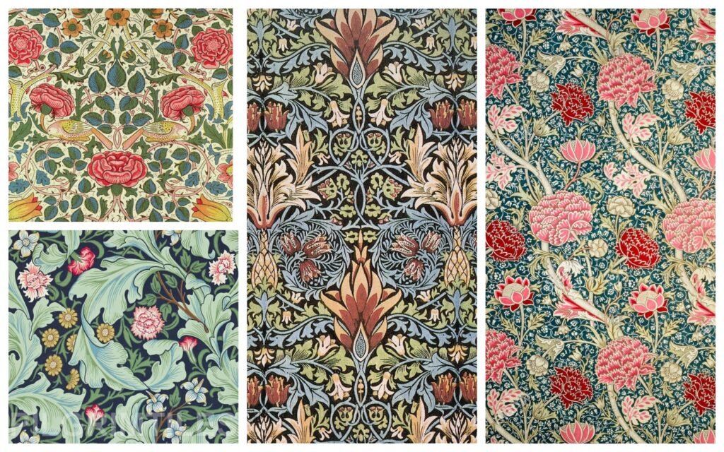 Qué técnicas de arte y manualidades utilizó William Morris 1 disenos florales de william morris