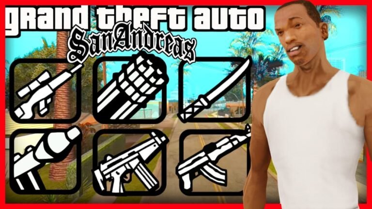 Qué incluye el pack de armas en GTA San Andreas 10 diversas armas del videojuego gta san andreas