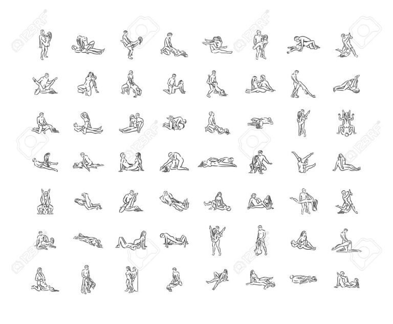 diversas posiciones del kamasutra en ilustracion