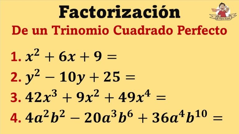 Cómo resolver ejercicios de trinomio cuadrado perfecto fácilmente 8 ejercicio de matematicas con trinomio cuadrado