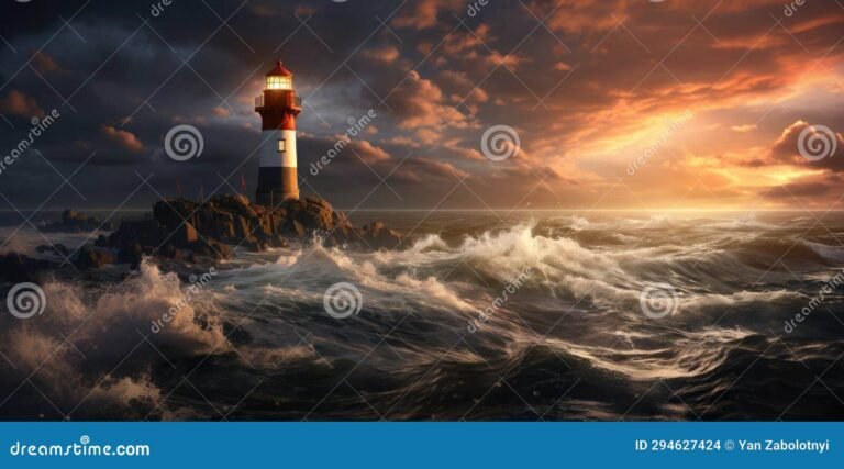 faro solitario en un paisaje marino