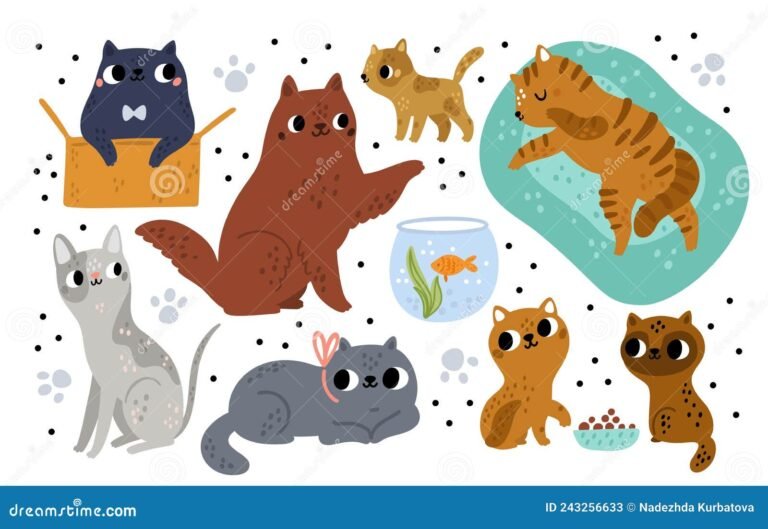 Qué nombres creativos puedo elegir para mis gatos y gatas 8 gatos de diferentes razas y colores jugando