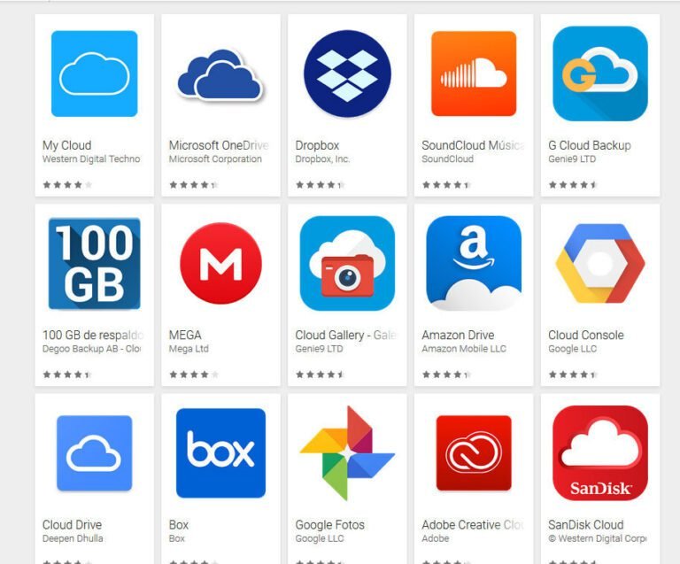 iconos de almacenamiento en la nube