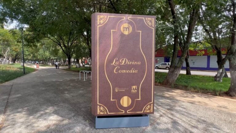 lectura de la divina comedia en un parque