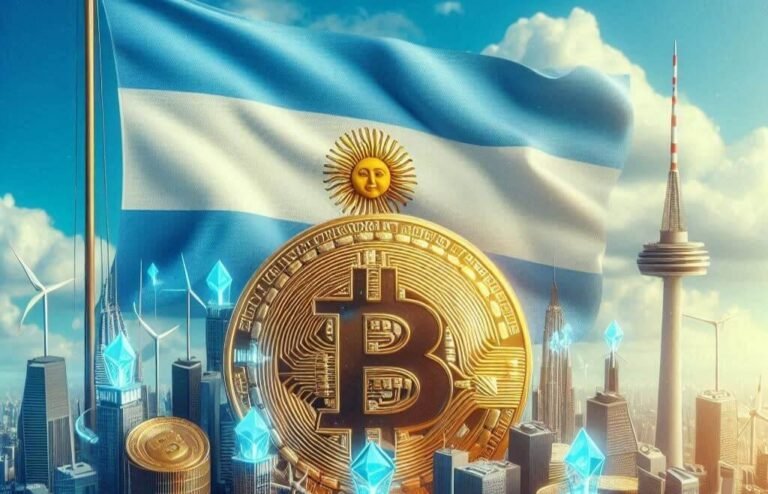 Qué empresas aceptan bitcoin como forma de pago en Argentina 3 logo de bitcoin sobre un fondo argentino