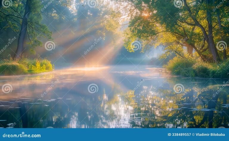luz brillante atravesando un bosque sereno