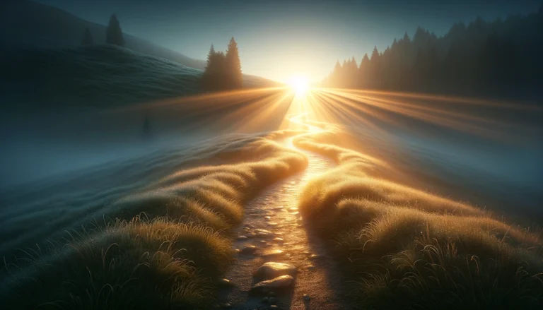 luz iluminando el camino en la oscuridad