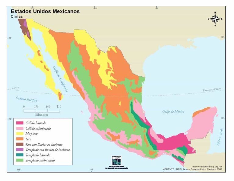 mapa climatico de mexico con regiones