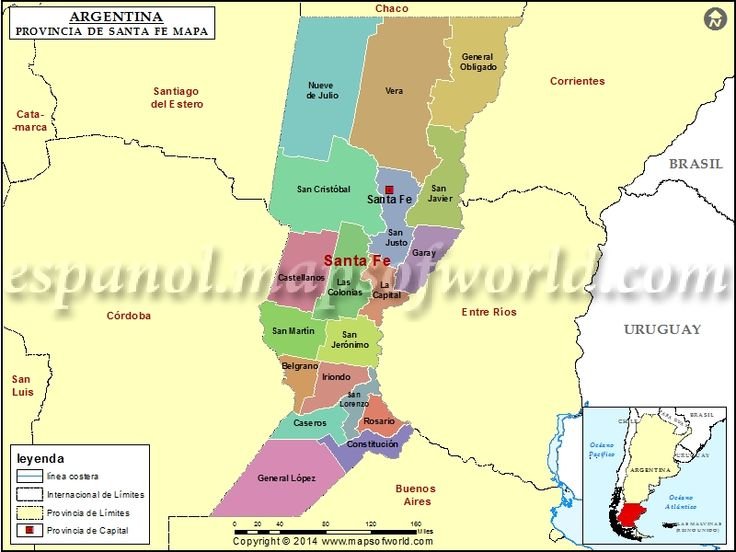 mapa de la provincia de santa fe