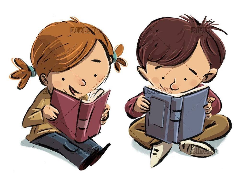 nino leyendo un cuento ilustrado