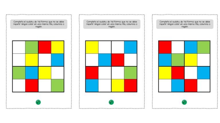 ninos jugando con un sudoku colorido