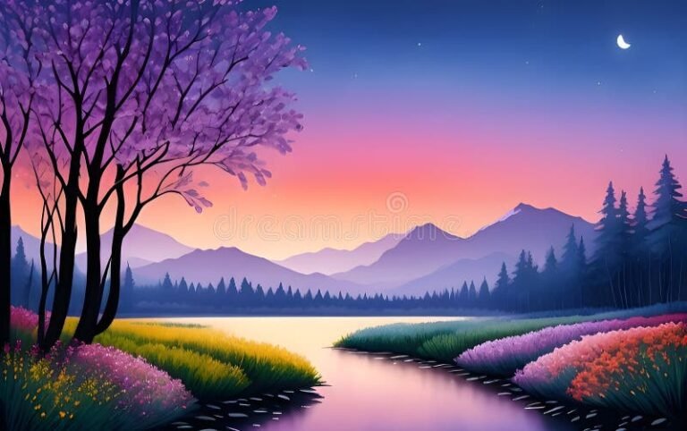 paisaje sereno con montanas y lago