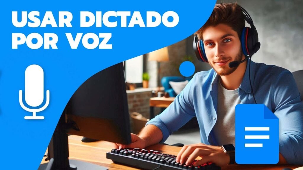 Cómo usar Google Docs para convertir voz a texto fácilmente 1 persona usando google docs con microfono