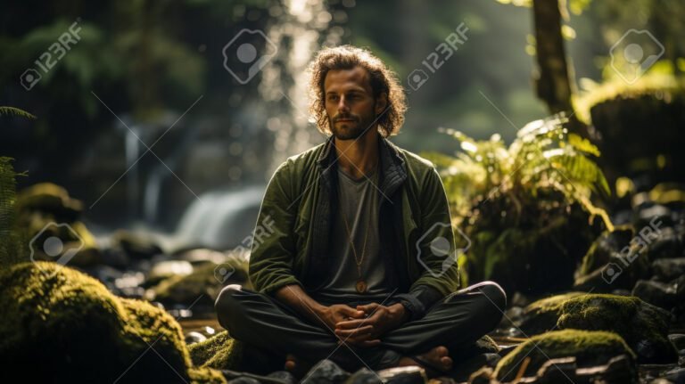 personas meditando en la naturaleza