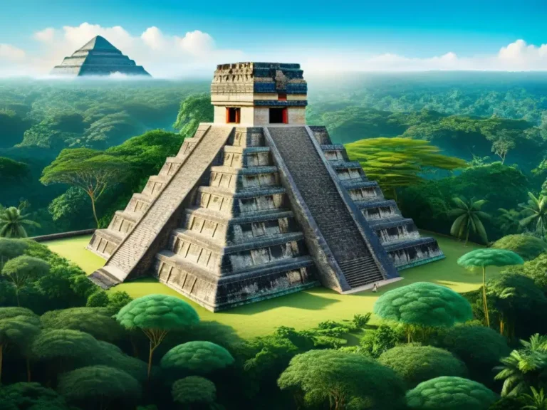 piramide maya rodeada de naturaleza exuberante