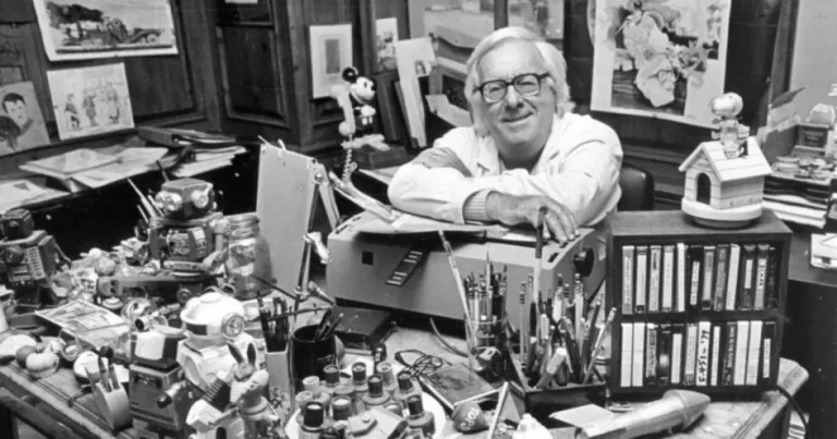 ray bradbury en un entorno literario inspirador