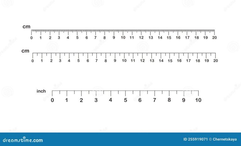 regla en centimetros y pulgadas sobre fondo blanco