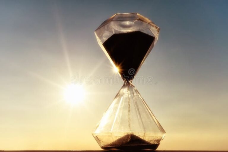 reloj de arena con fondo inspirador