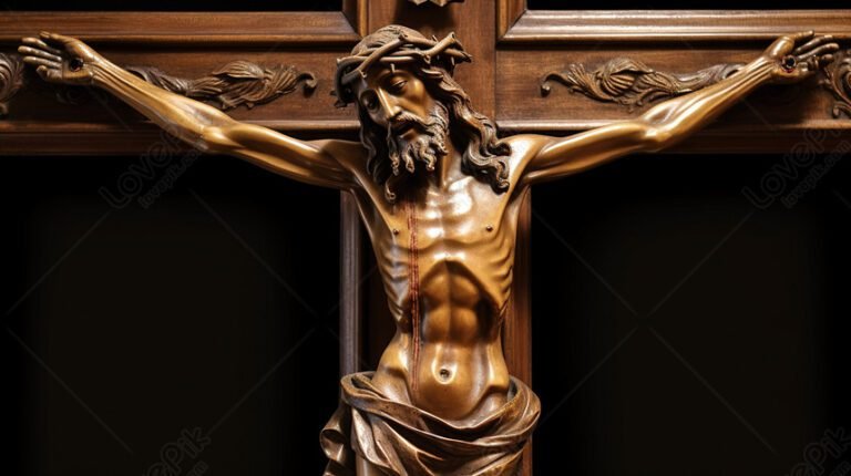 retrato de jesus con un fondo simbolico