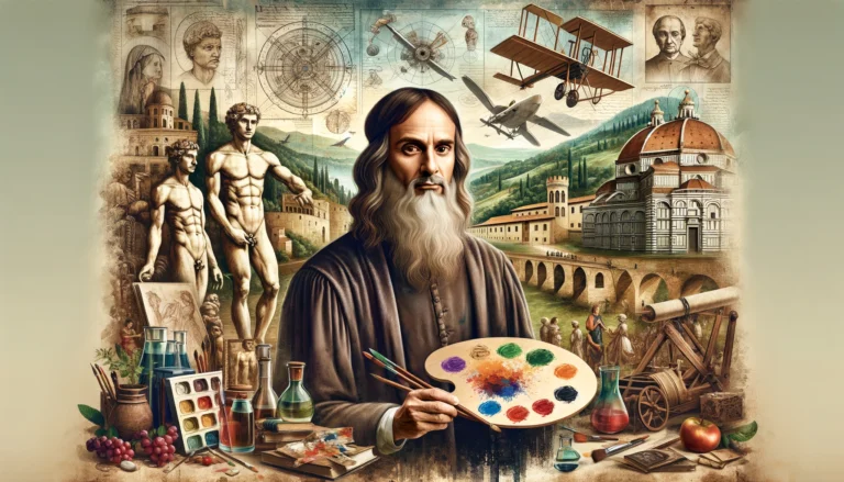 retrato de leonardo da vinci trabajando