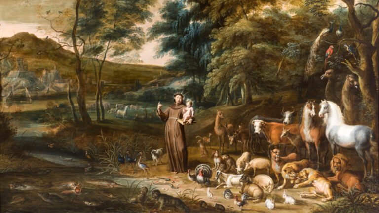 san francisco de asis rodeado de animales