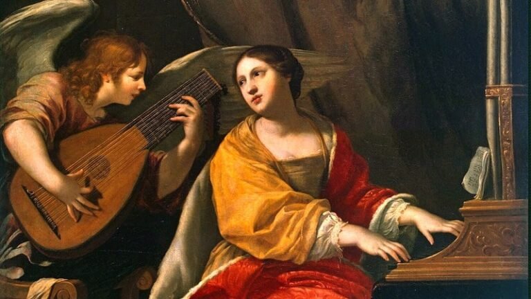 Por qué Santa Cecilia es considerada la patrona de los músicos 27 santa cecilia tocando un instrumento musical