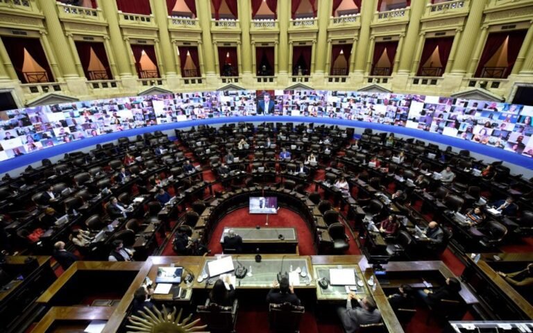senadores en sesion en el congreso argentino