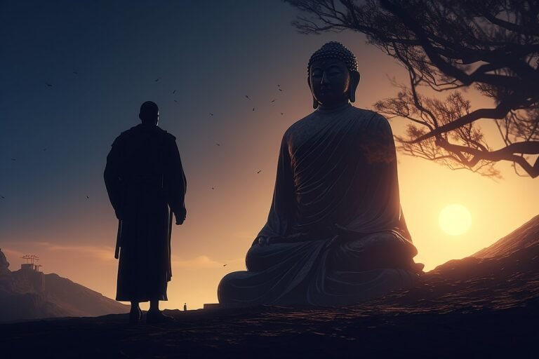 Qué enseñanzas nos dejó San Juan de la Cruz en su poesía mística 22 silueta de un monje en meditacion