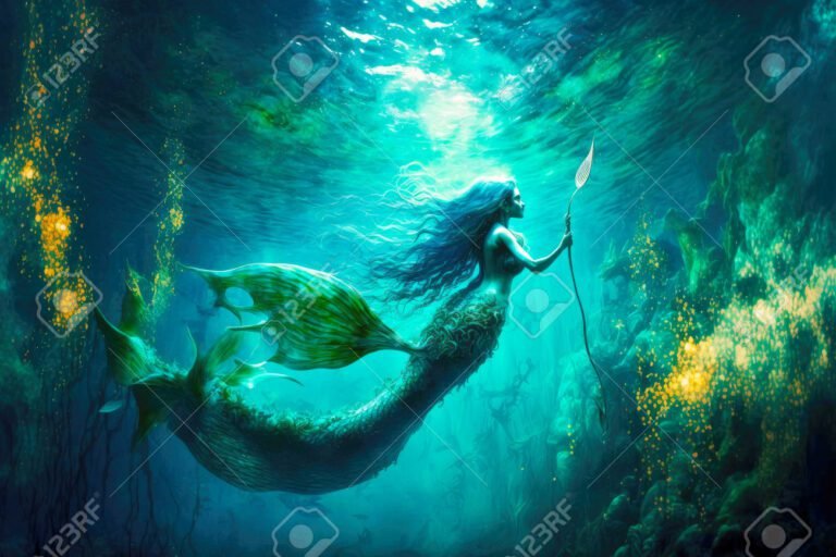sirena en un paisaje marino magico