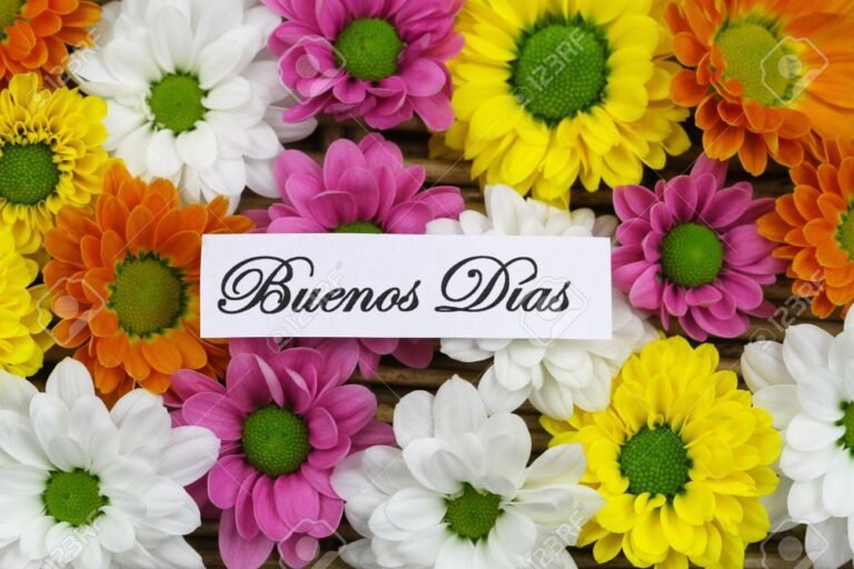 tarjeta de buenos dias con flores coloridas