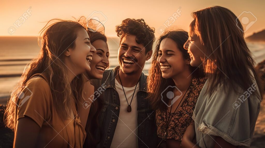 un grupo de amigos riendo juntos
