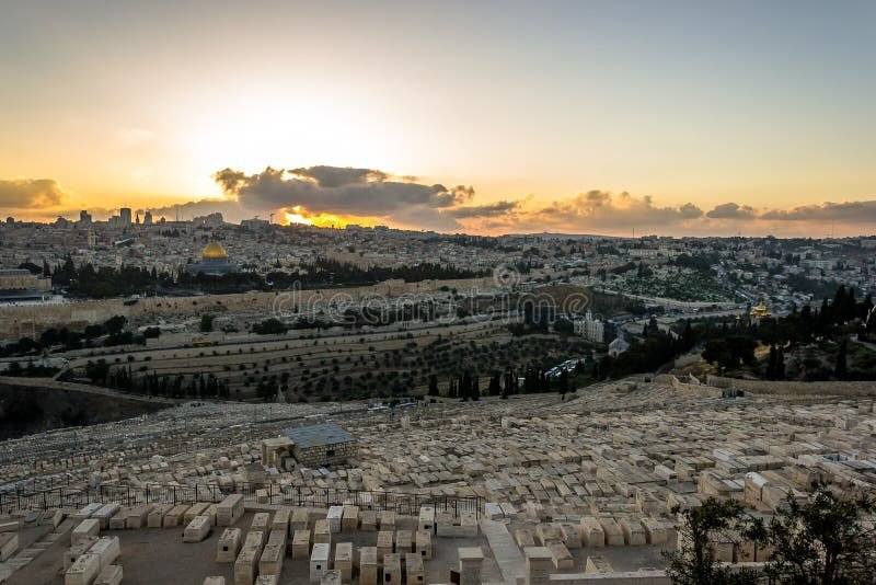 vista panoramica de jerusalen al atardecer